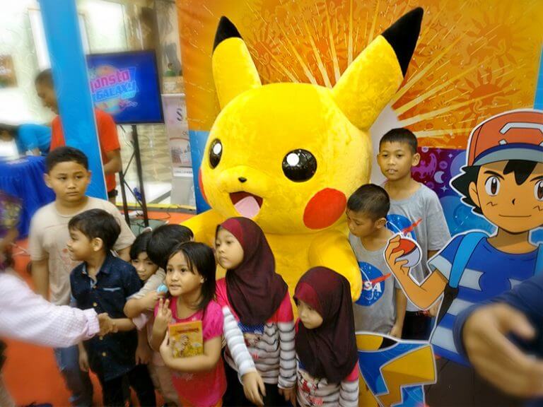 Pikachu mascot at Monsta Galaxy 2017 carnival in Alamanda, Putrajaya